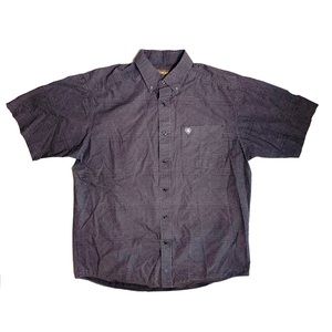 Ariat Polka Dot Button Down Shirt Short sleeve sz L good condition dry cleaned